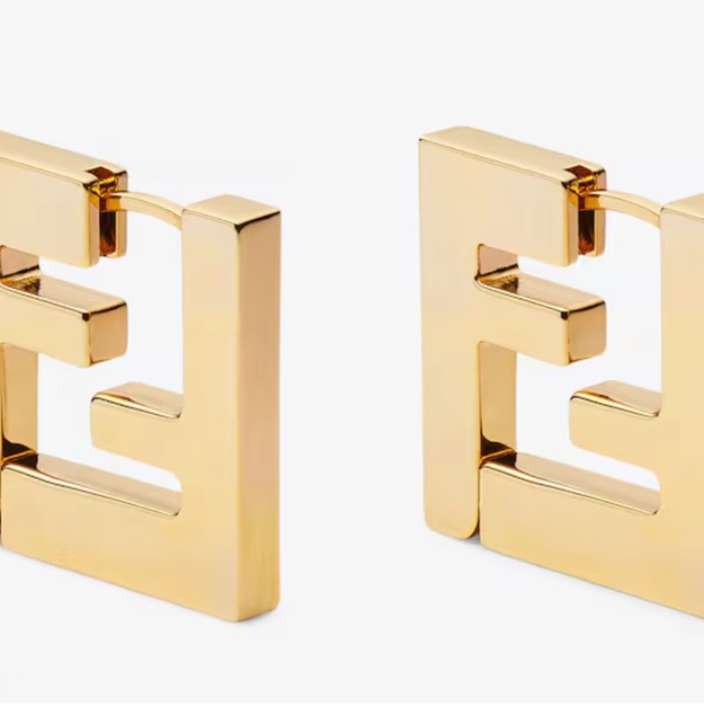Fendi FF Gold Logo Earrings